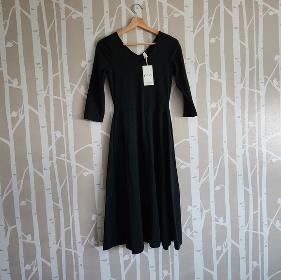 Pact Dresses & Skirts - Pact: Fit & Flare Black Midi Dress